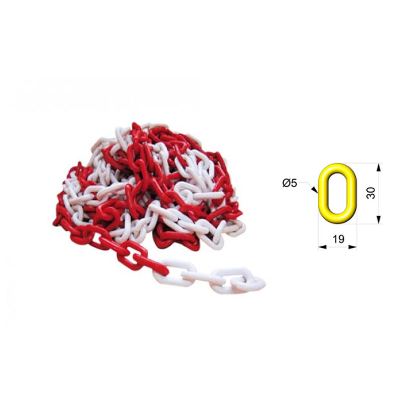 Cadena Plastica Many Plast Roja Y Blanca De 5Mm Por Metro