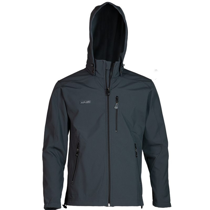 Campera Softshell Explora Castor. Color Negro